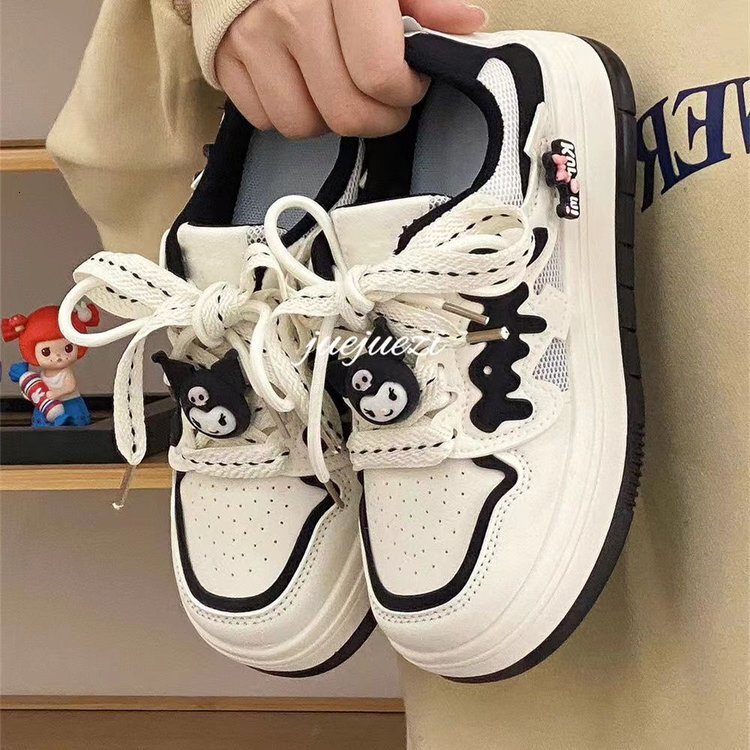 Ddmysports Kuromi Thick Bottom White For Women New Trendy And Versatile Ins Casual Sports Board Shoes OUTDOOR