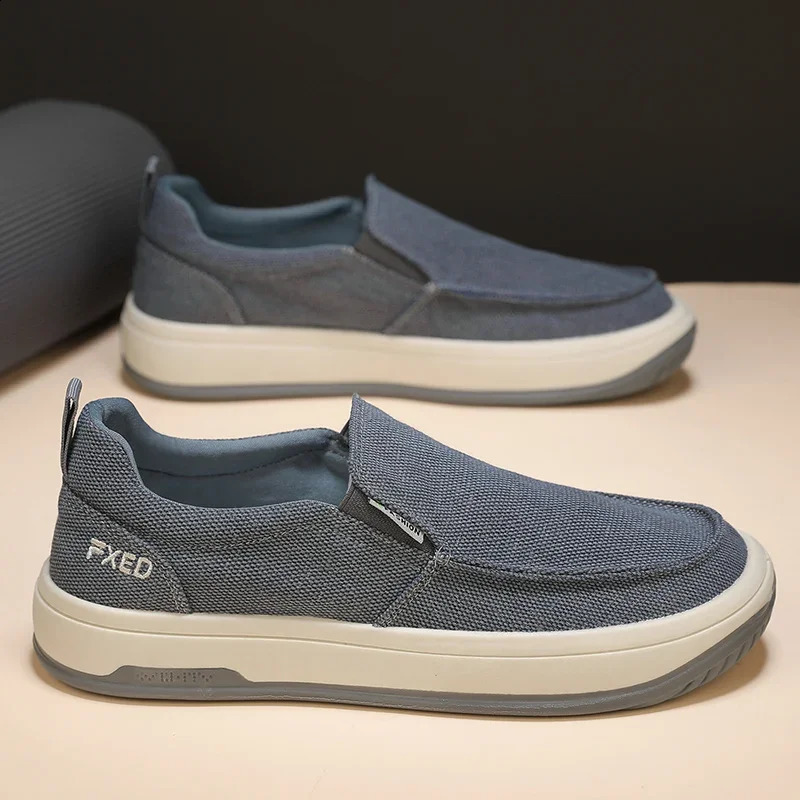 2024 Summer Mens Breathable Casual Canvas Shoes Comfortable Slippers Soft Penny Mens Lightweight Driving Boats 240821