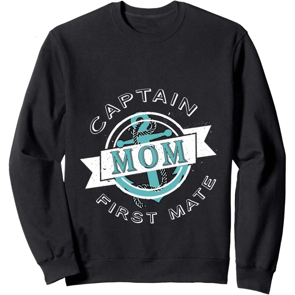 Long Sleeve Shirts for Men sweatshirt Captain Mom First Mate Funny Boat Ship Sailor Gift Sweatshirt T shirt Tee Streetwear Casual tops