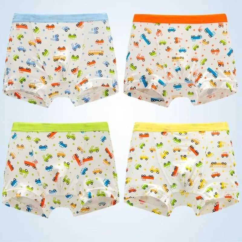 3Pc/Lot Random Colors Soft Breathable Boys Boxer Kids Underwear Boy Underpants Boxer Modal Soft for Children 2-8Y Y240821