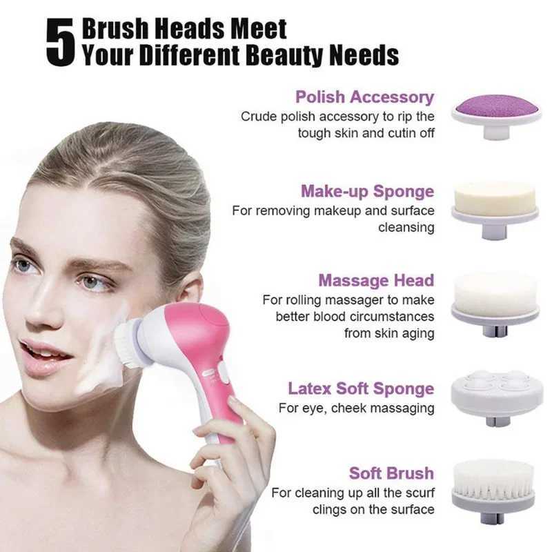 Waterproof Facial Spa System Facial Cleansing Brush Rechargeable Facial Cleansing Spinning Brush Set Y240821