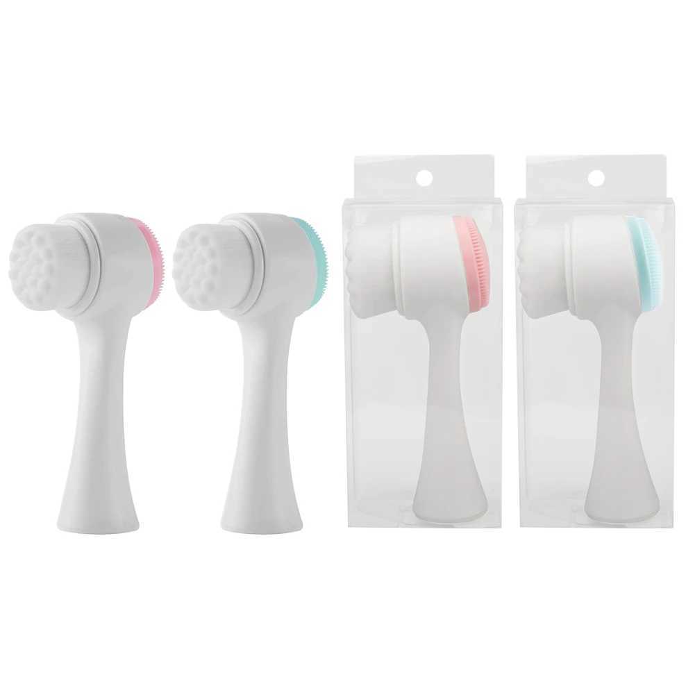 Electric Facial Cleansing Massage Brush Double Side Silicone Face Pore Cleanser Massage Skin Scrubber Blackhead Removal Y240821