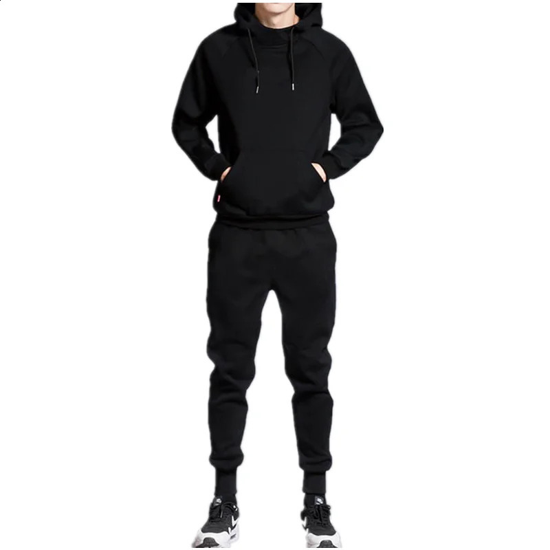 Mens Hooded Sweatshirts and Men Pants Casual Mens Tracksuit Sportswear Autumn Winter Men Suit Mens Clothing Leisure Sets Male 240821