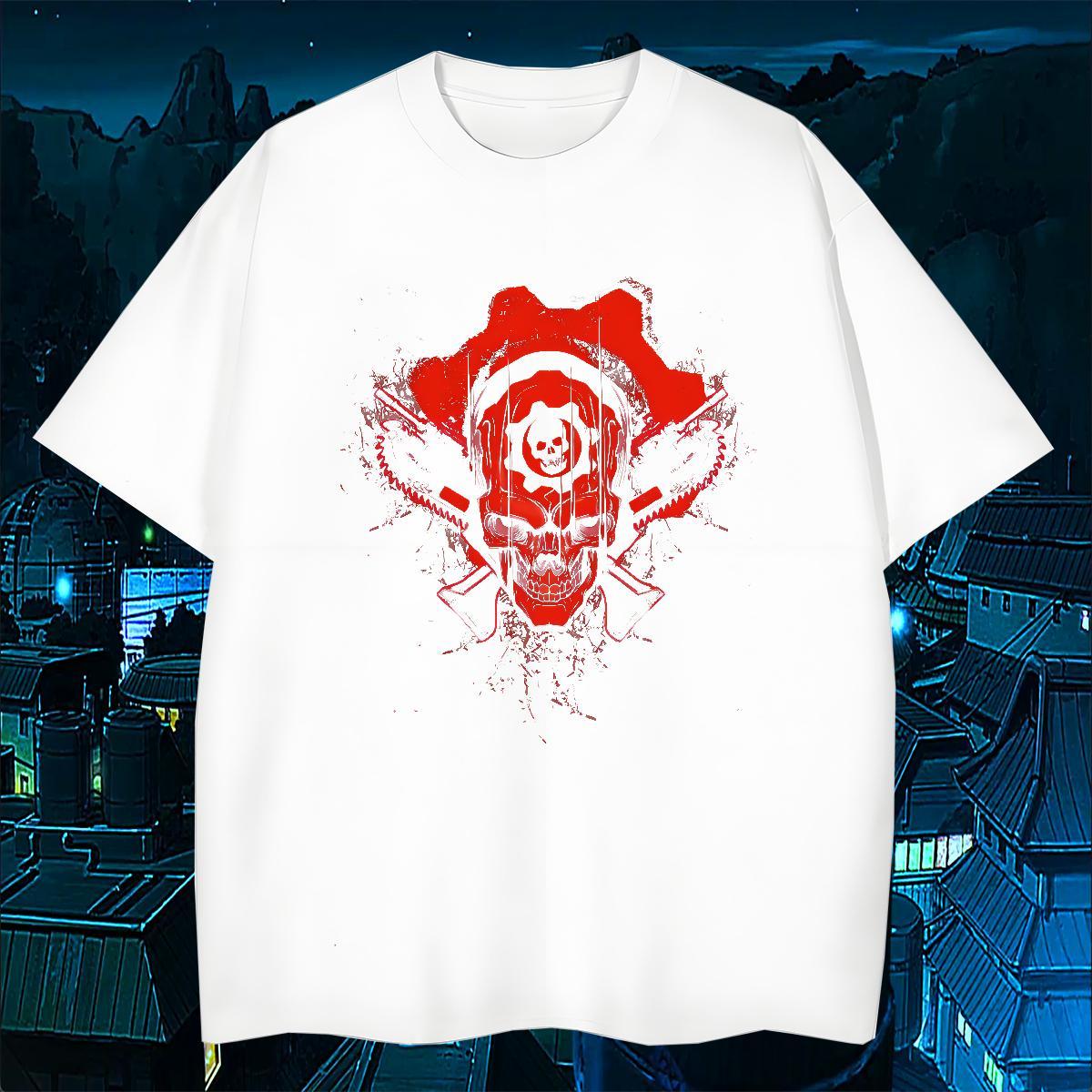 Free Shipping SKULL Tshirt for Man Woman 230g Cotton Men T Shirts Custom Print Oversized Casual Daily Wear Breathable Crew Neck Loose Tops