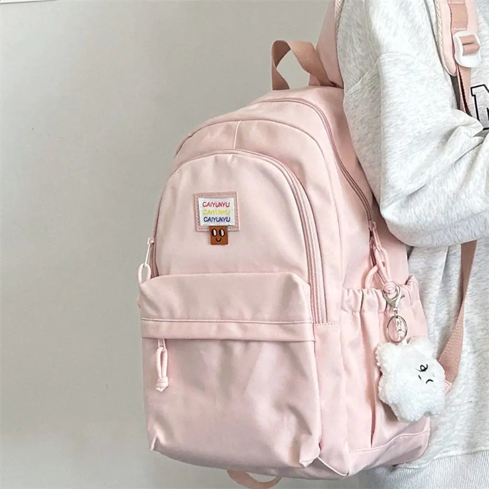 Large capacity backpack shoulder bag nylon travel student daily zipper 240820