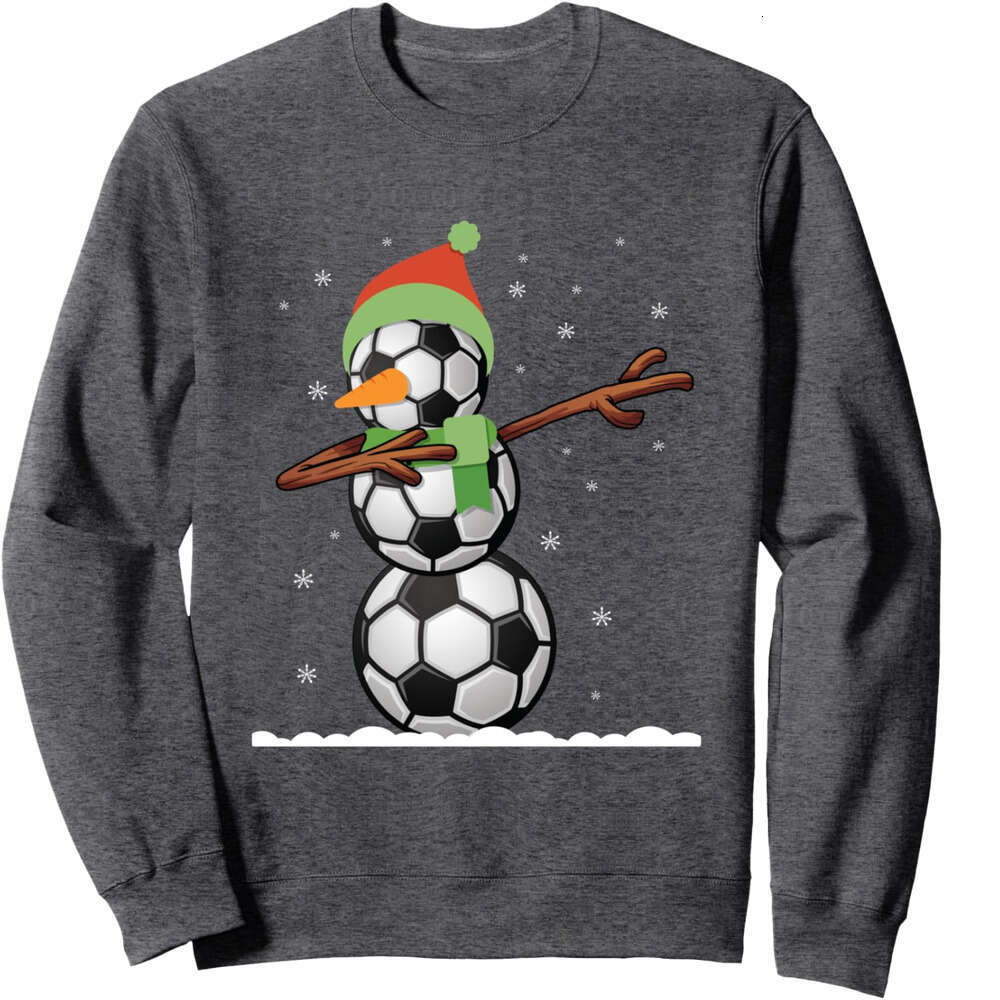 Long Sleeve Shirts for Men sweatshirt Dab Snowman Made Of Soccer Balls Funny Christmas Sweatshirt T shirt Tee Streetwear Casual tops clothes