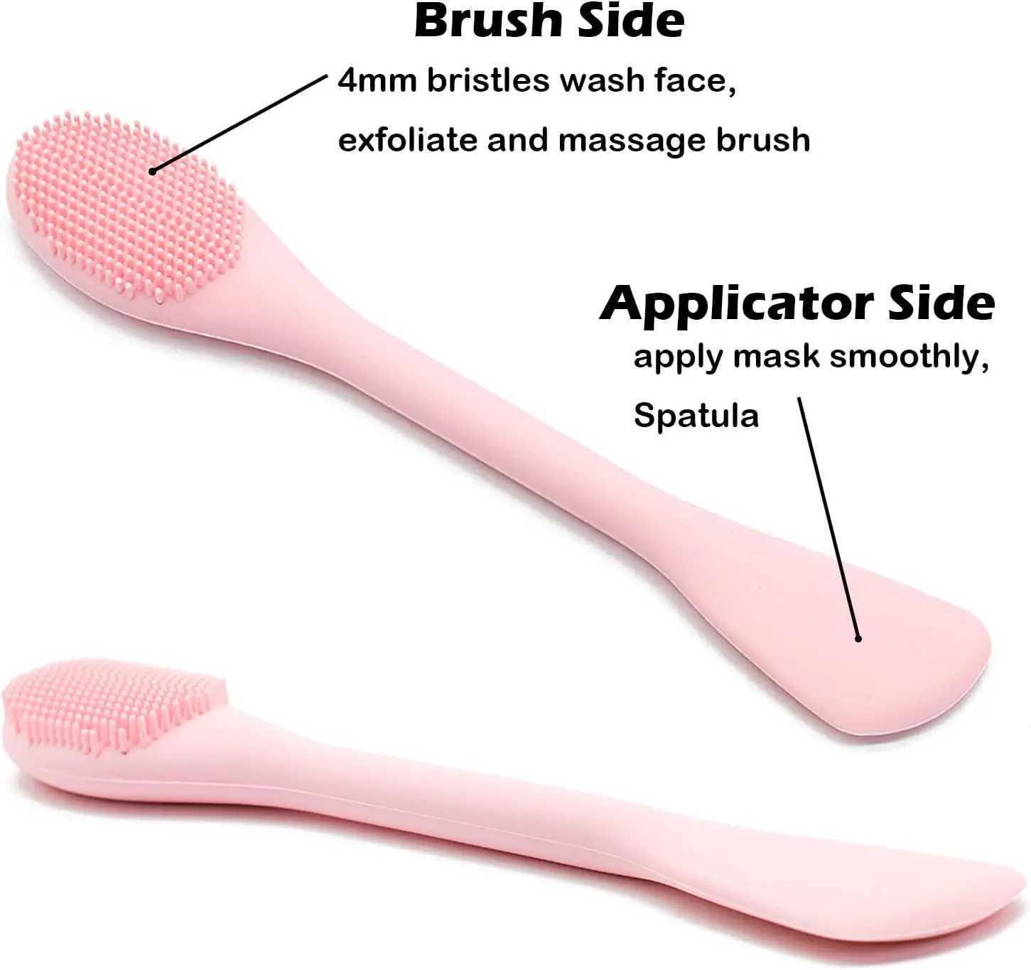 Facial Cleansing Brush 2 in 1 Silicone Face Mask Brush Face Scrubber For Exfoliating Massaging Remove Blackheads Makeup S Y240821