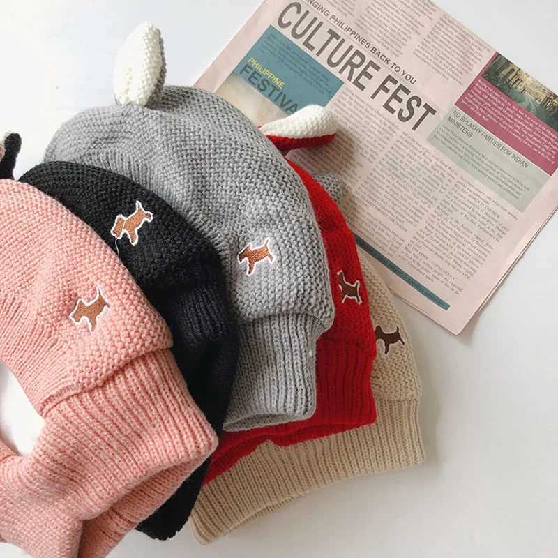 Baby Hats 1-3 Years Boys Girls Bonnet Winter Warm Thicken Hats Kids Infant Cute Ears Knit Hats for Children Beanie Muts M240821