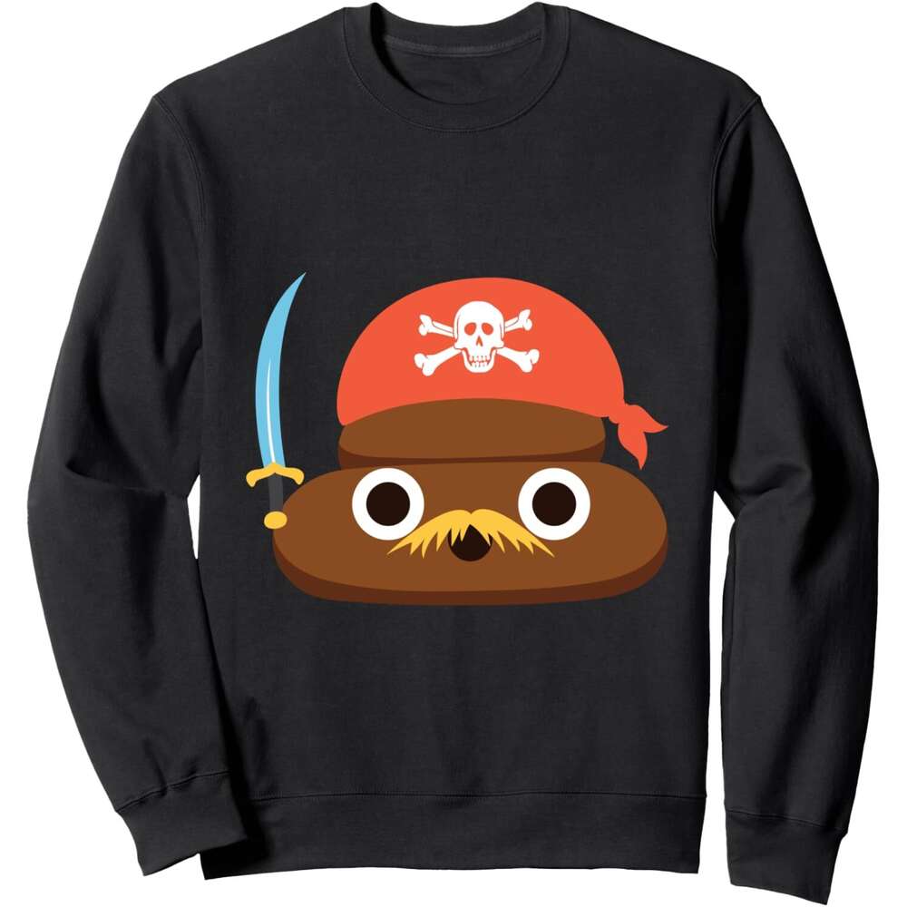 Long Sleeve Shirts for Men sweatshirt Blonde Moustache Smile Poop Pirate Funny Cartoon Sweatshirt T shirt Tee Streetwear Casual tops clothes