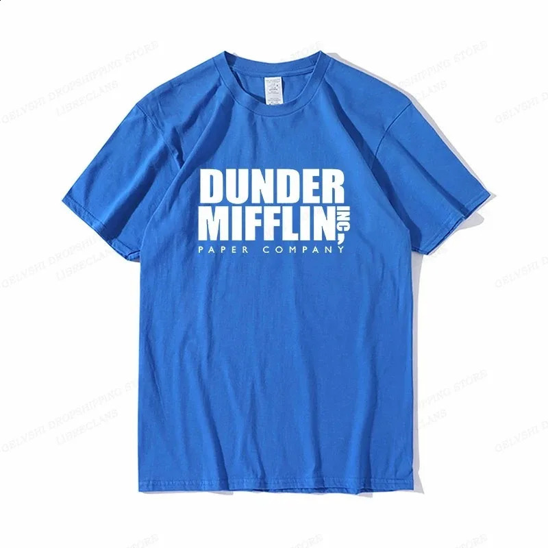 DUNDER MIFFLIN Tshirt mens fashion cotton shirt office top womens summer vest letter clothing 240821
