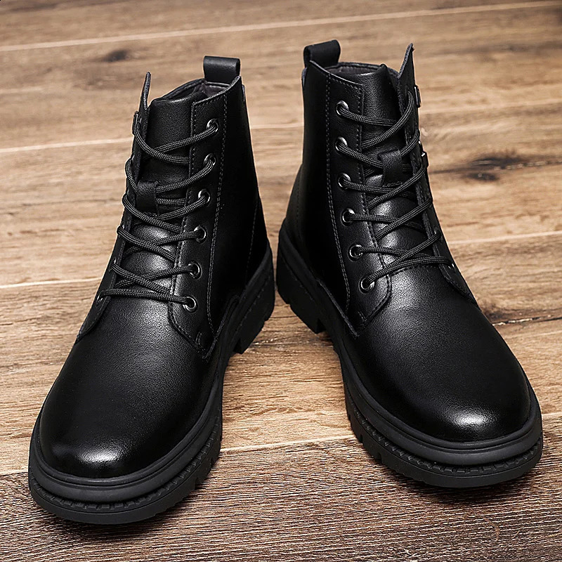 Mens genuine leather boots mens Chelsea boots handmade autumn and winter shoes casual and comfortable ankle boots Zapatos De Hombre 240821