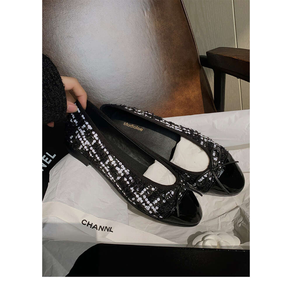 Ddmysports Grape Mom S Same French Evening Breeze Thick Tweed Flat Bottom Igh Eel Bow Single Shoes Women Spring New Style OUTDOOR