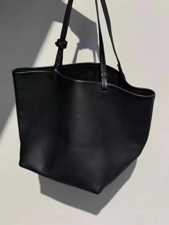 Womens ner office handbag genuine leather large capacity cowskin business gray black 240820