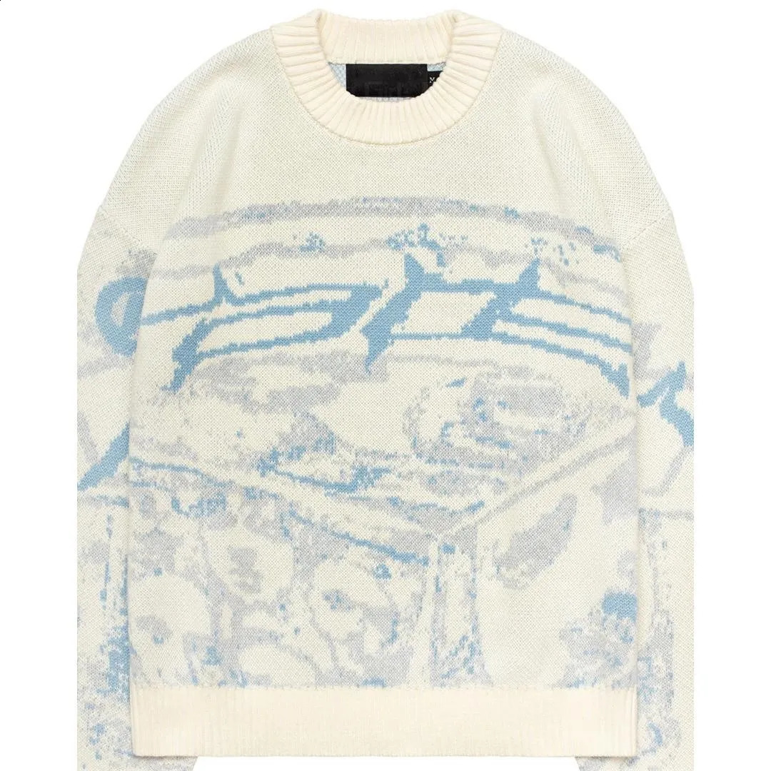 Gothic Mens Womens Hollow Out Knitted Double Knit Pullovers Vintage Harajuku Academia Cotton Oversized Sweater Tops Y2K Sweater 240821