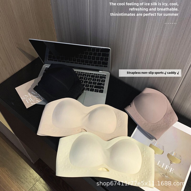 Strapless for women in summer, thin design, small chest, gathered together, slip, anti glare, no trace, invisible beauty back wrapped, strapless bra d
