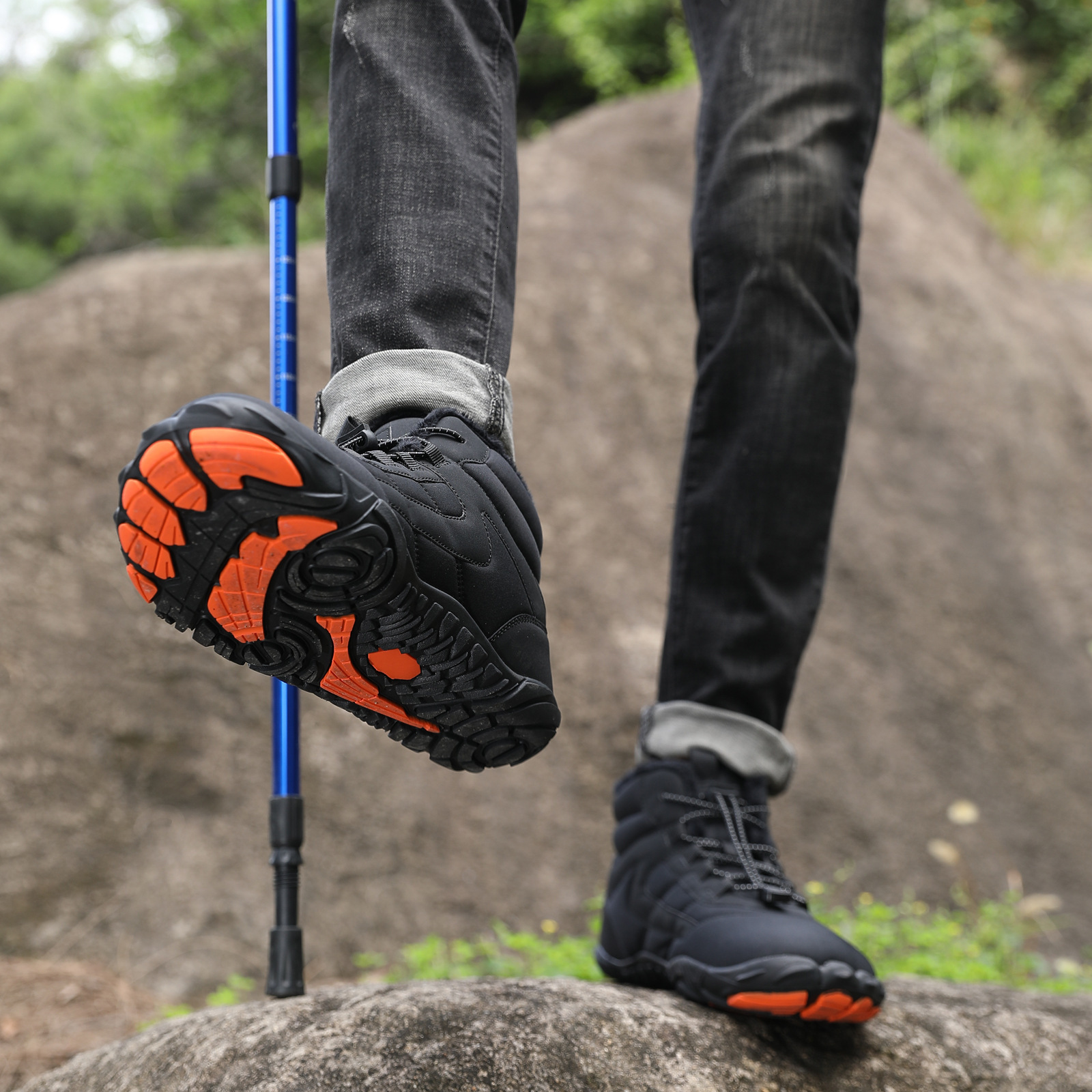 Ddmysports Outdoor Winter Velvet Waterproof Five Finger Snow Boots Warm And Comfortable For Couples High Top Casual Cotton Shoes OUTDOOR