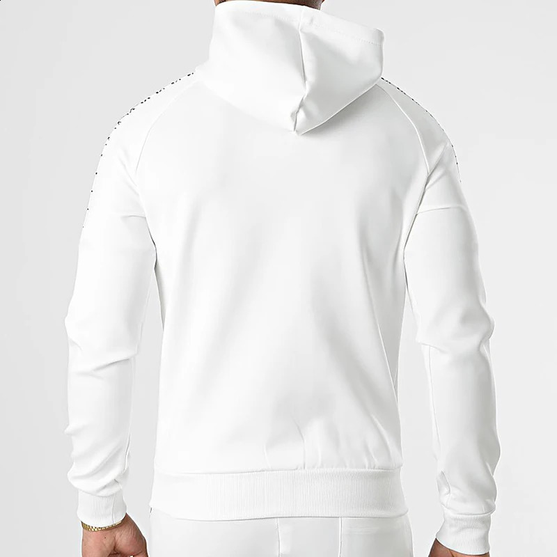 mens zipper jacket suit two-piece outdoor fitness running sports hooded jacket outdoor sports pants sportswear suit 240821