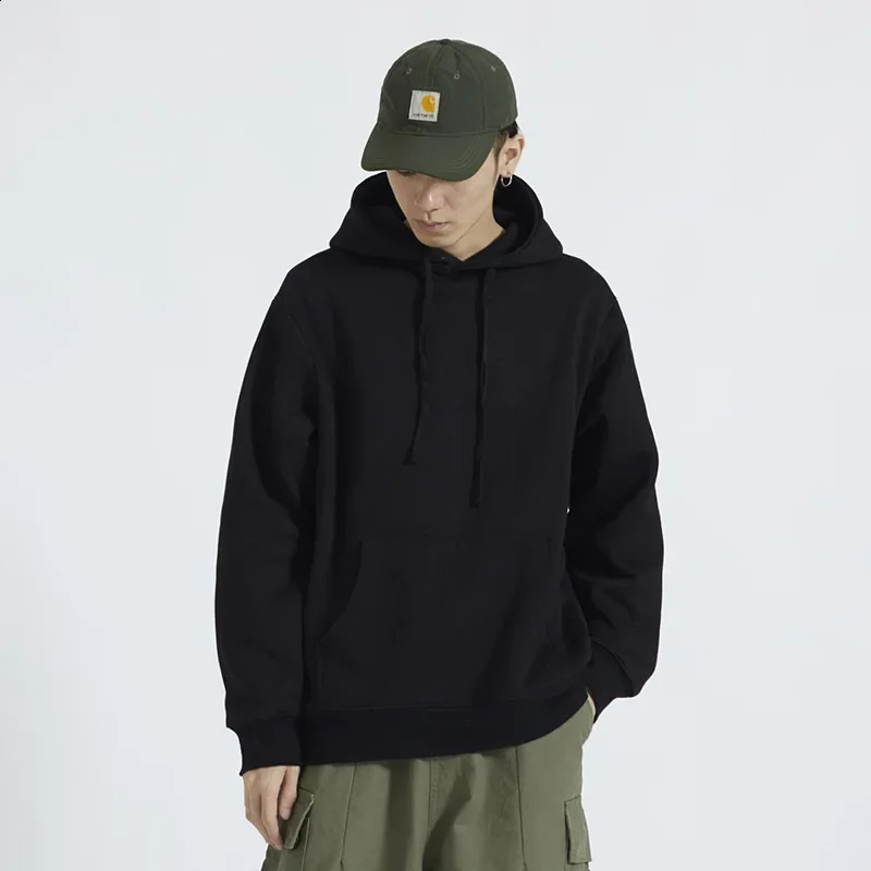 Fashionable solid color loose wool lining sportswear hooded sweatshirt womens casual couple clothing 240821