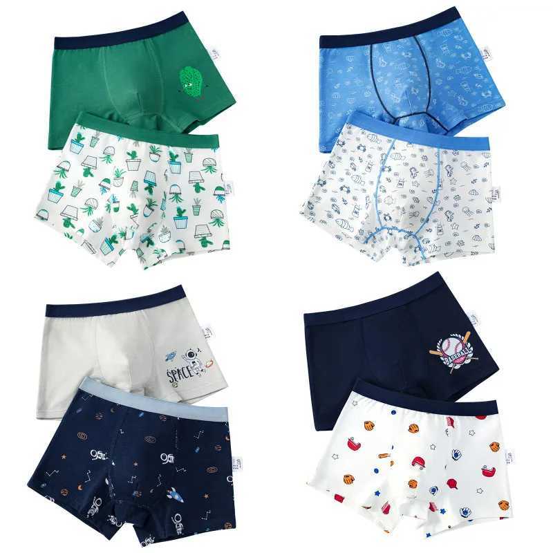 2Pcs/Lot Boys Underwear Boxer Elephant Dinosaur Design Kids Cotton Briefs Childrens Panties Soft Shorts 2-14Y Y240821