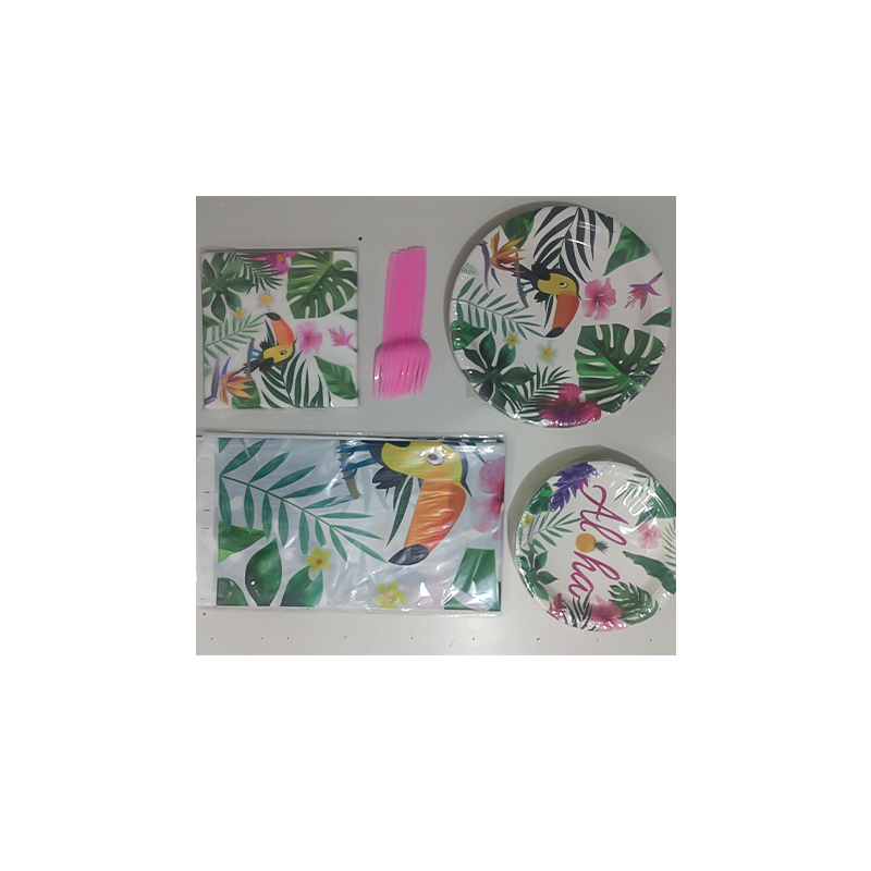 Tropical Rainforest Birthday Decoration Tableware Set Suitable for Theme Party Birthday Supplies