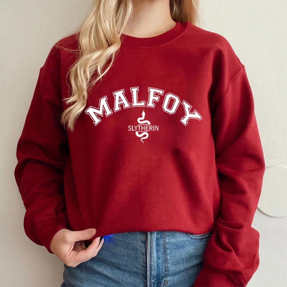 Malfoy Sweatshirt House Sweatshirts Dark Academia Crewneck College Unisex Long Sleeve Pullover AutumnWinter Hoodie 240821