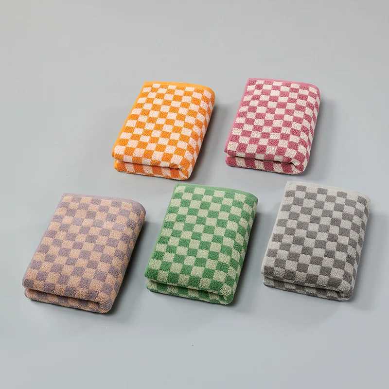 Plaid Towels Set Cotton Yarn-dyed Jacquard Face Towel Absorbent Soft Bath Towel for Home Hotel Bathroom Towel M240820