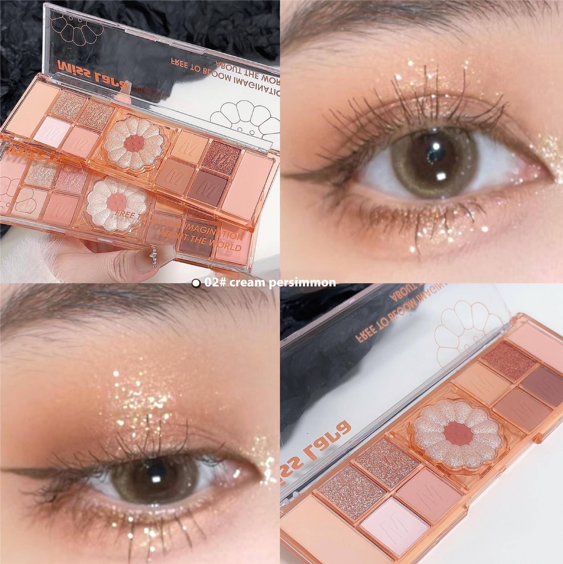Elegant Miss Lara's Everyday Eyeshadow Set of 12 Shades Featuring Sparkling Pearlescent Hues & Subtle Matte Complements