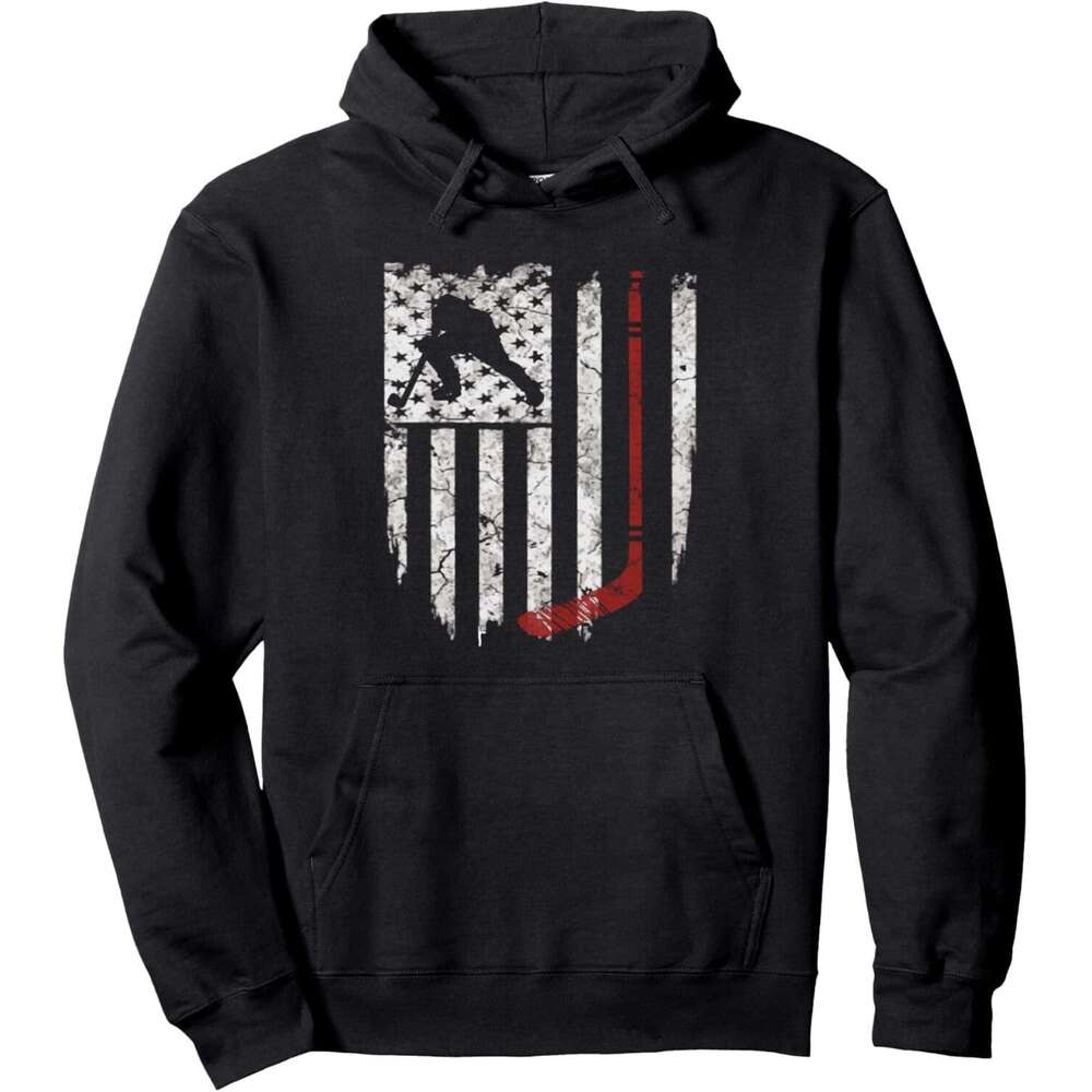 Hoodie for Mens Womens sweatshirt Hockey American USA Flag Hoodie Mens Tee Hoodie Graphic Hoodies Pullover Long Sleeve