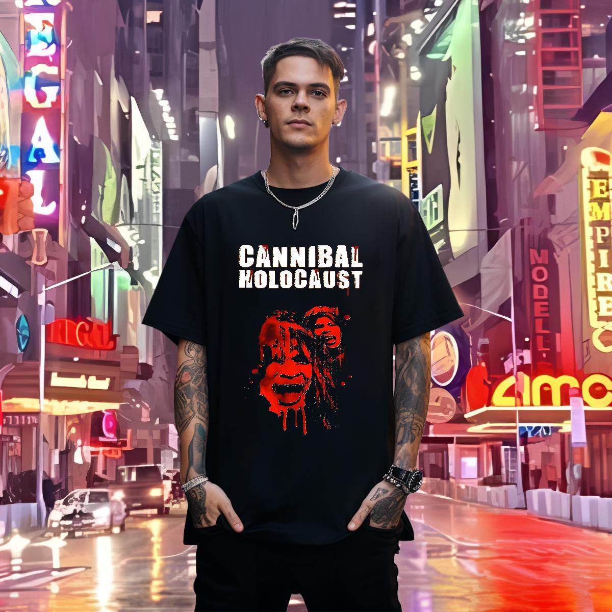 New Designer scary Men Clothes T-Shirt 230g Pure Cotton T-Shirts Custom Printed High Street Hip Hop Short Sleeve O-Neck TOP Quality Wear