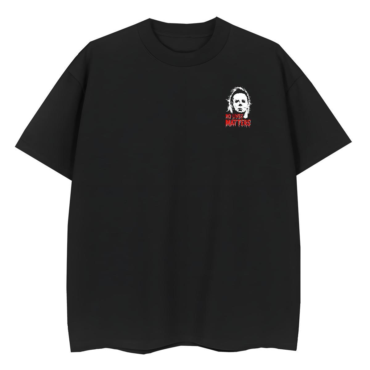 Fashion SCARY Couples T Shirts 230g 100% Cotton T shirt Anime Home Outdoor Breathable Loose Fit Top Tees