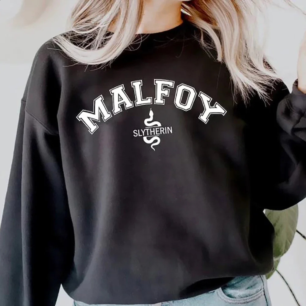 Malfoy Sweatshirt House Sweatshirts Dark Academia Crewneck College Unisex Long Sleeve Pullover AutumnWinter Hoodie 240821