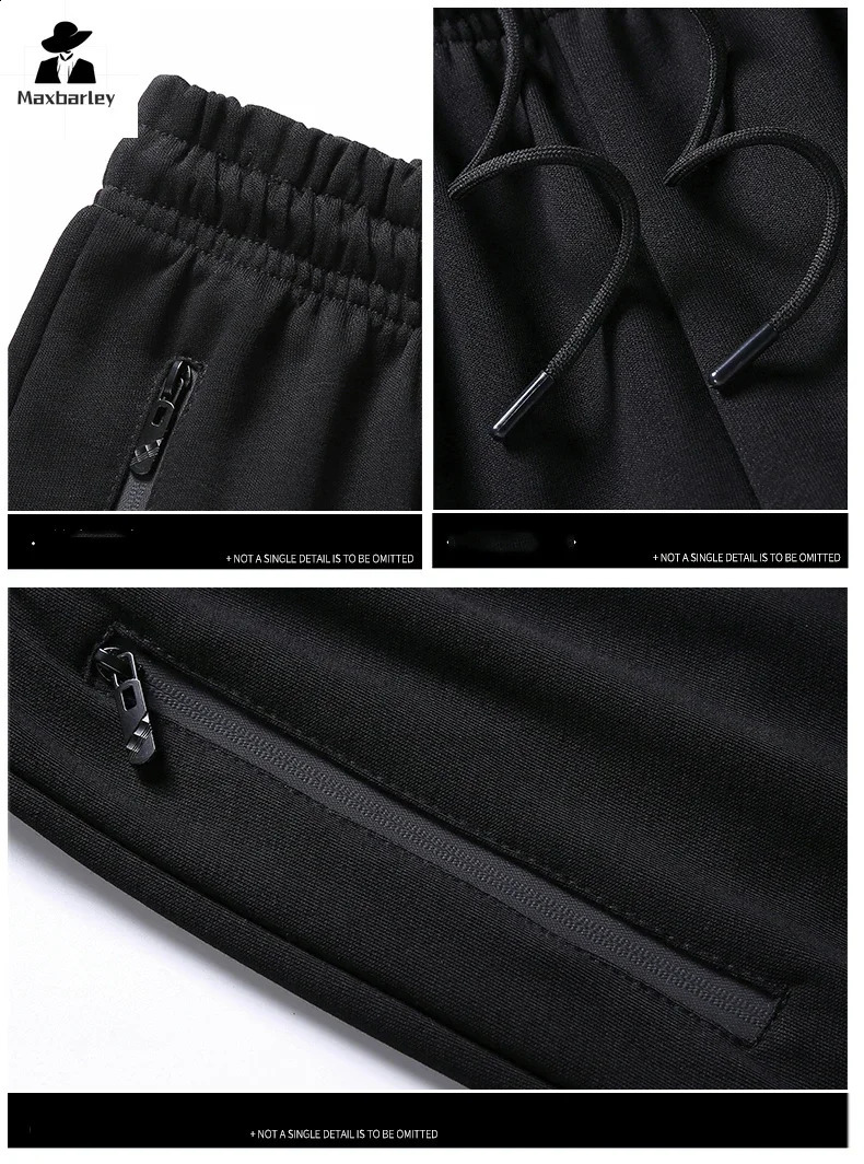 Spring/Autumn Sportswear Mens Sweatpants Set Two piece Black Sportswear Hip Hop Street Clothing Running Sportswear 240827