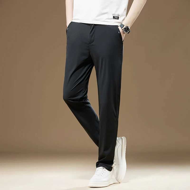 Mens 4-color classic fashion business slim fit straight cotton pure cotton 2023 new Trouser new thin casual pants 36 38W240725