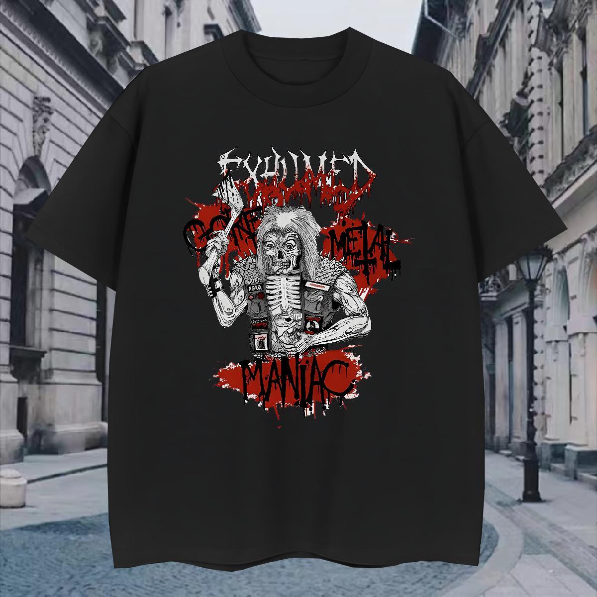 Designer Tshirts 230g 100% Cotton Street skull Crew Neck Breathable T shirt Loose DIY Polos