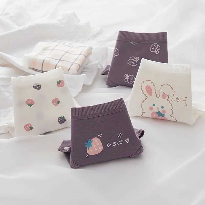 5PCS Kids Thin Cotton Antibacterial Panties Girl Soft Breathable Briefs 3+y Young Children Underwears Baby Cute Cartoon Knickers Y240821