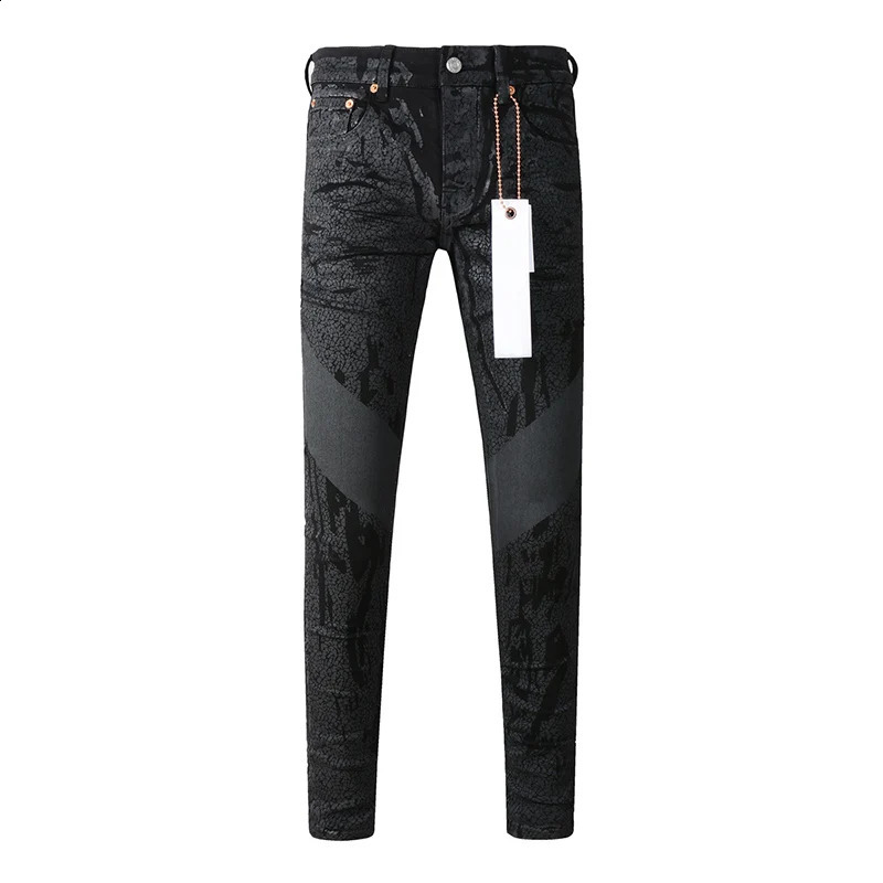 Summers Streetwear High Stretch Distressed Skinny Button Fly Ripped Black Jeans Pants 240821
