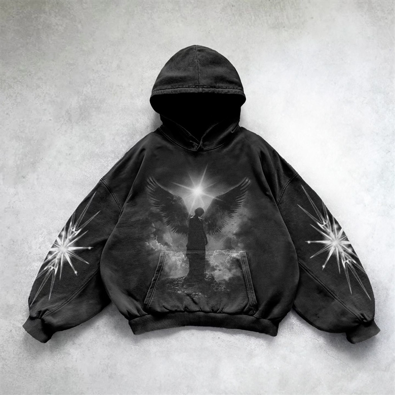 Haruku y2k heart pattern hoodie goth oversized hoodies women streetwear sweatshirt tracksuit men couples tops gothic clothes 240820
