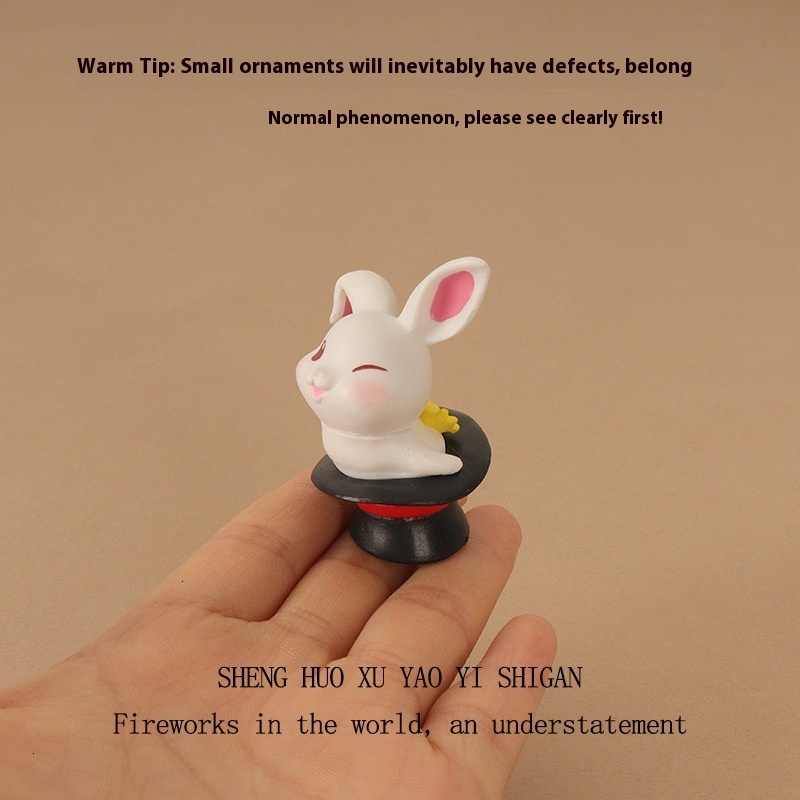 Creative Cute Mini Love Rabbit Wings Plastic Crafts Micro Landscape Home Decoration Car Ornament