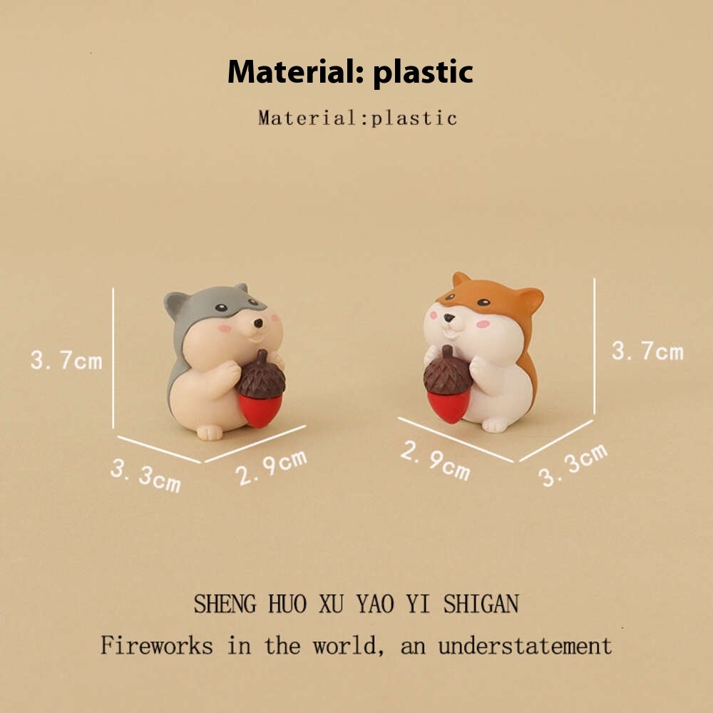 Cartoon creative mini cute hamster pine cone micro landscape gardening OB11 home decoration desktop ornament