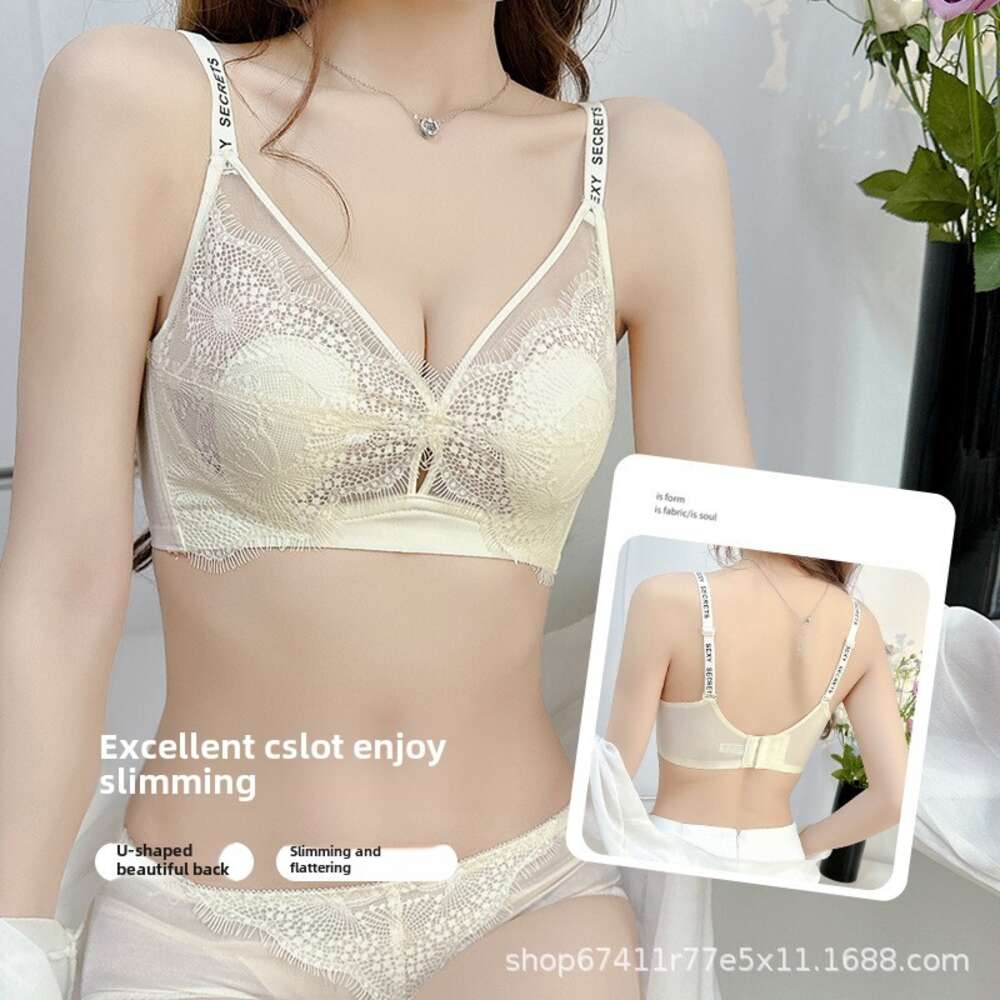 Ultr thin rbbit er cup lingerie for women, feturing lrge smll brests, gthered to prevent sgging, lce without steel ring, beutiful bck, nd text dongdum