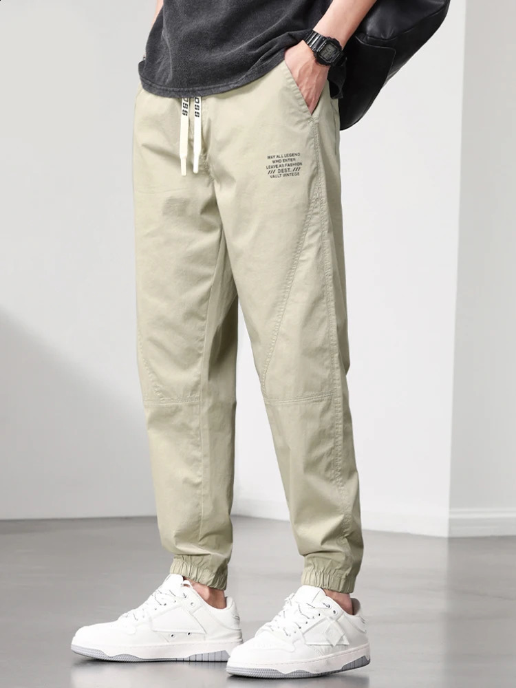 Zanshijun Green Japanese Leisure Work Clothes Lightweight Cool Linen Loose Breathable Summer Cotton Pants 240821