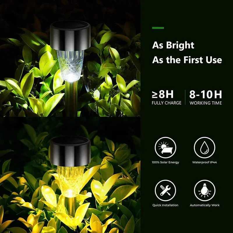 12 packs of solar garden lights outdoor solar lights waterproof landscape lighting used for road courtyard lawn decorationB240821