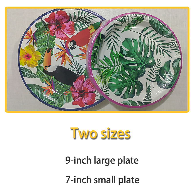 Hawaiian birthday decoration tableware set suitable for Hawaiian themed parties' birthday supplies