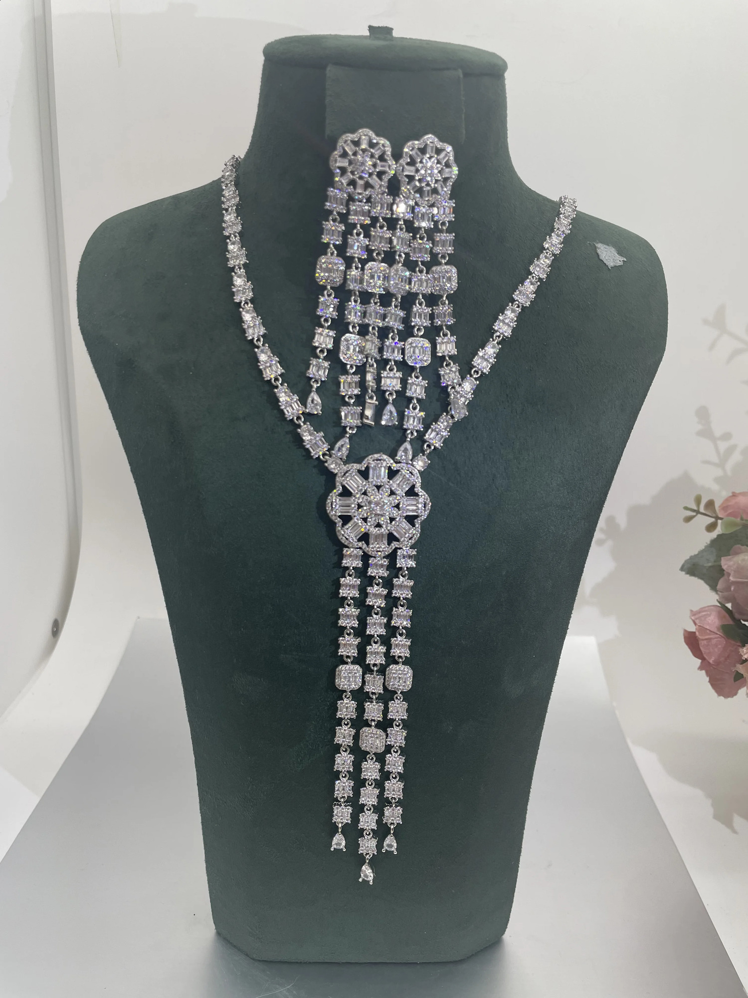 jankelly 2pcs Bridal Zirconia Jewelry Sets For Women Party Dubai Nigeria CZ Crystal Wedding 240813
