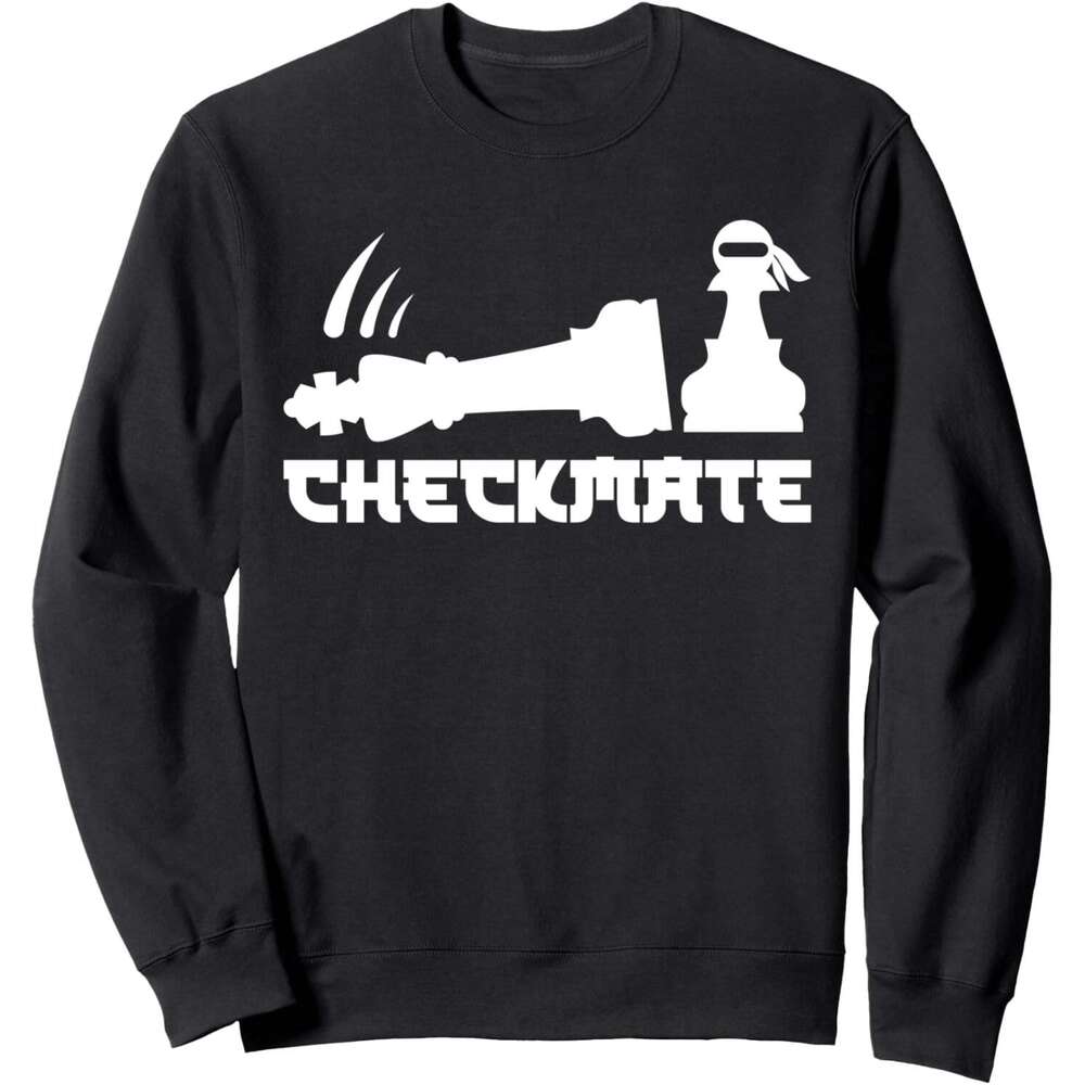 Long Sleeve Shirts for Men sweatshirt Funny Chess Player Checkmate Ninja Gift Sweatshirt T shirt Tee Streetwear Casual tops clothes