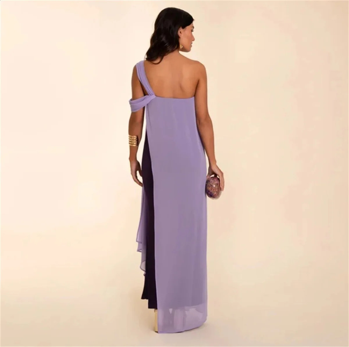 Womens Sexy Irregular Sleeveless Dresses Summer Purple Long Backless Robe Elegant Fashion Party Dinner Long Vestidos 2024 240821