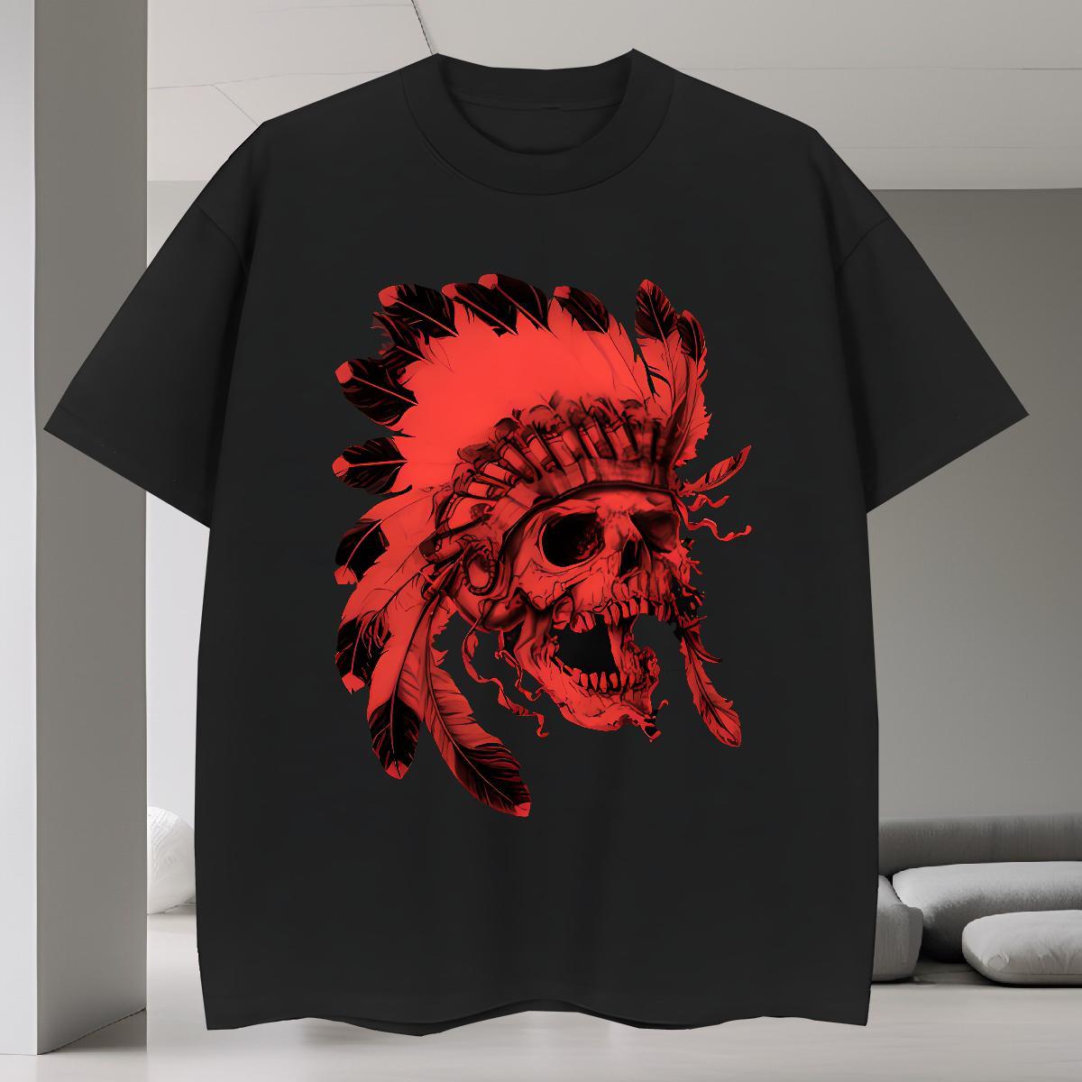 Casual New Tshirts 230g Pure Cotton Daily Wear scary Breathable Short Sleeve Mens T Shirts Soft Oversized 4XL Clothes