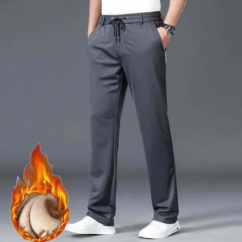 10XL oversized mens formal mens tight pants winter elastic waist mens suit pants plus size pocket mens slim fit mens dress pantsW240725