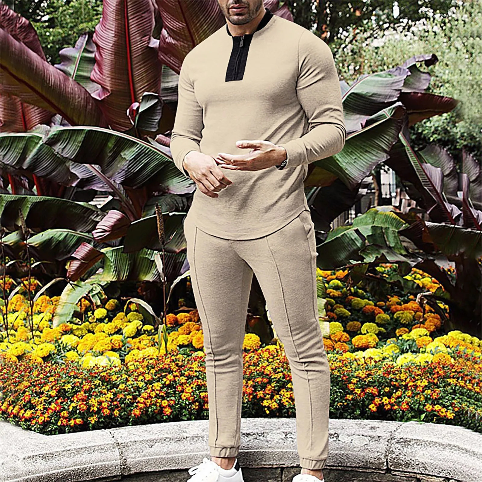 Autumn Mens Solid Color Sports Suit Fashion Casual Homecoming Guys Outfit Mens 3 Piece Suits Regular Fit Big Men Tuxedo 240821