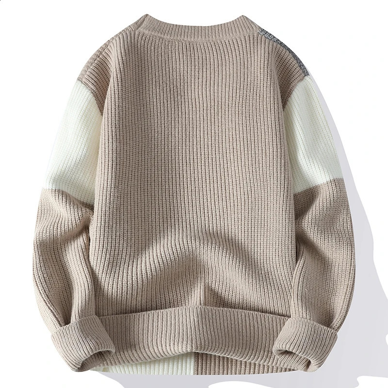 Autumn and Winter Casual Gentleman Fashion Business Korean Version Slim Trend Comfortable Solid Color Mens Crewneck Sweater 240821